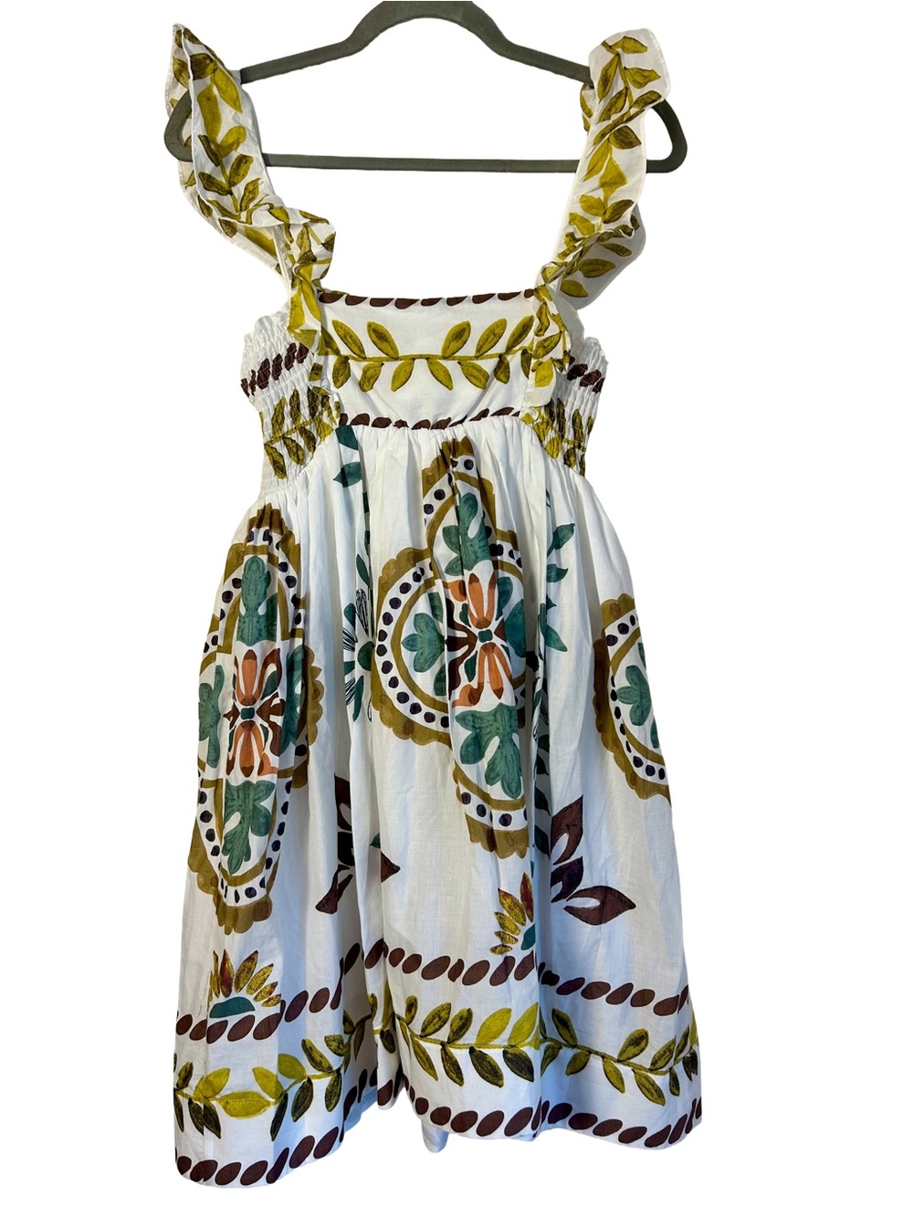 *NWT* ANTHROPOLOGIE Cotton Ruffle Sleeve Square Neck Mini Dress Small - Picture 5 of 9